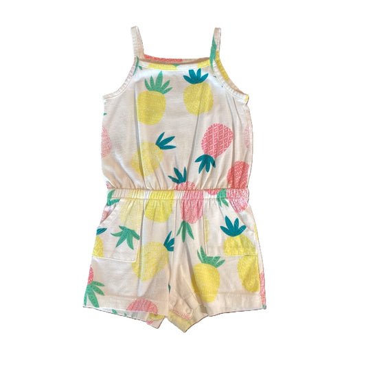 12-18 Girls Wonder Nation White Sleeveless Romper w/Pineapples