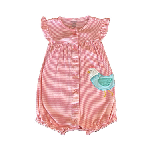 12-18 Girls Carter's Salmon/White Bubble with Chicken