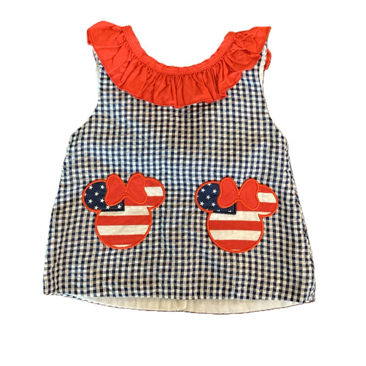 12-18 Girls Minnie Gingham Red/White/Blue Shirt