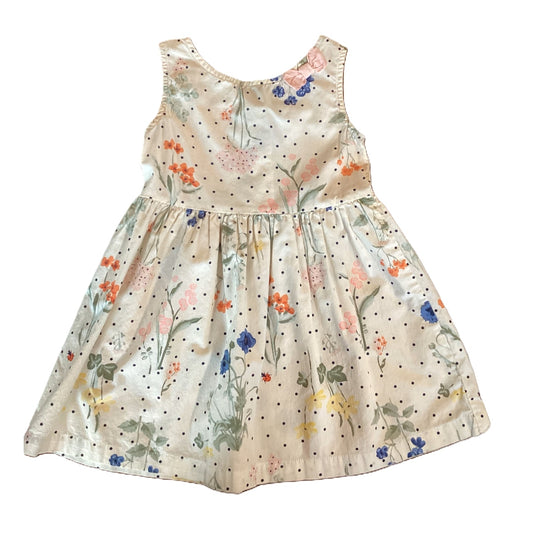 12-18 Girls H&M Ivory Dress w/Floral Pattern