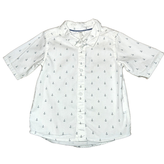 9-12 Boys H&M White Button Down w/Anchors
