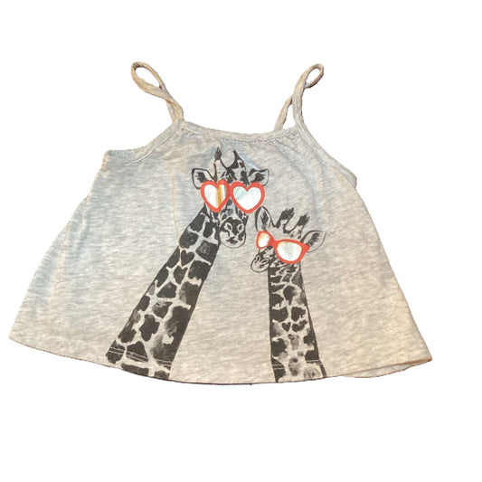 12-18 Girls Old Navy Gray Tank Top w/Giraffes in Sunglasses