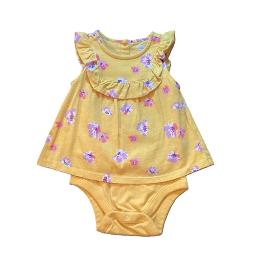 12-18 Girls Old Navy Dark Yellow Floral Bubble Dress