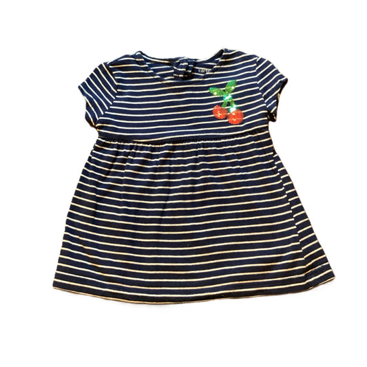 12-18 Girls Carter's Navy/White Stripe Short Sleeve w/Cherries