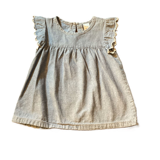 12-18 Girls Carter's Chambray Shirt w/Ruffle Sleeves