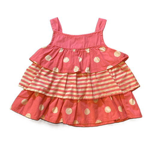 12-18 Girls Gymboree Hot Pink/White Ruffled Shirt