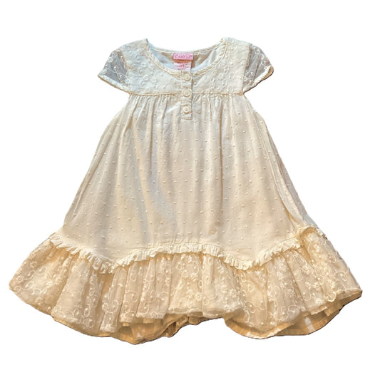 12-18 Girls Camilla Ivory Dress w/Lace Bottom Ruffle