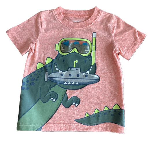 18-24 Boys Carter's Salmon Dinosaur w/Sub in Mouth Tee