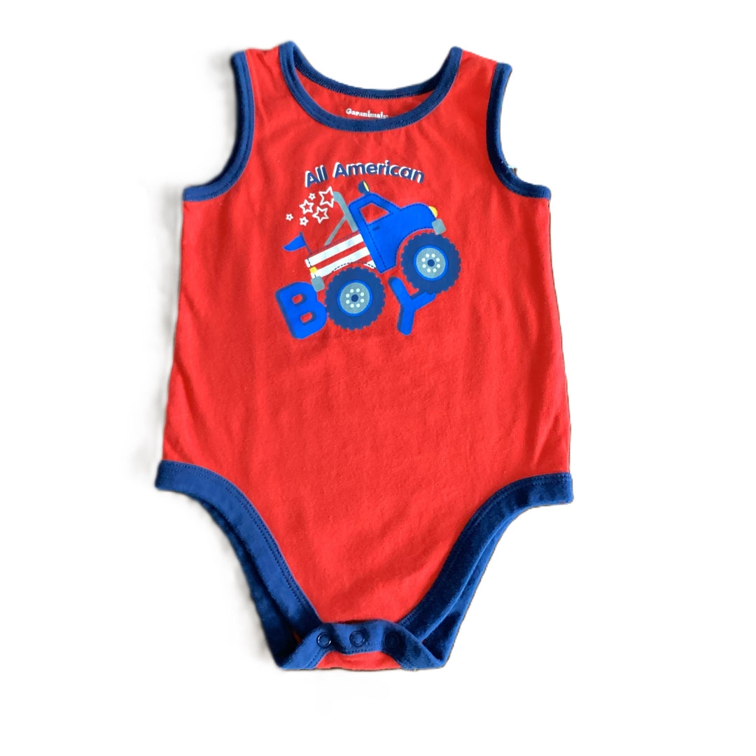 18-24 Boys Garanimals Red All American Boy Sleeveless Onesie