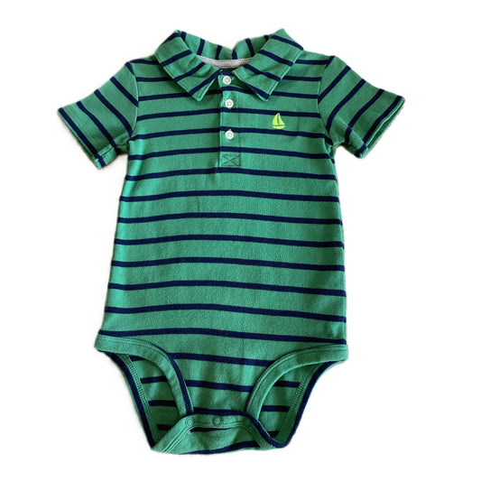 18-24 Boys Carter's Green/Blue Stripe Polo Onesie