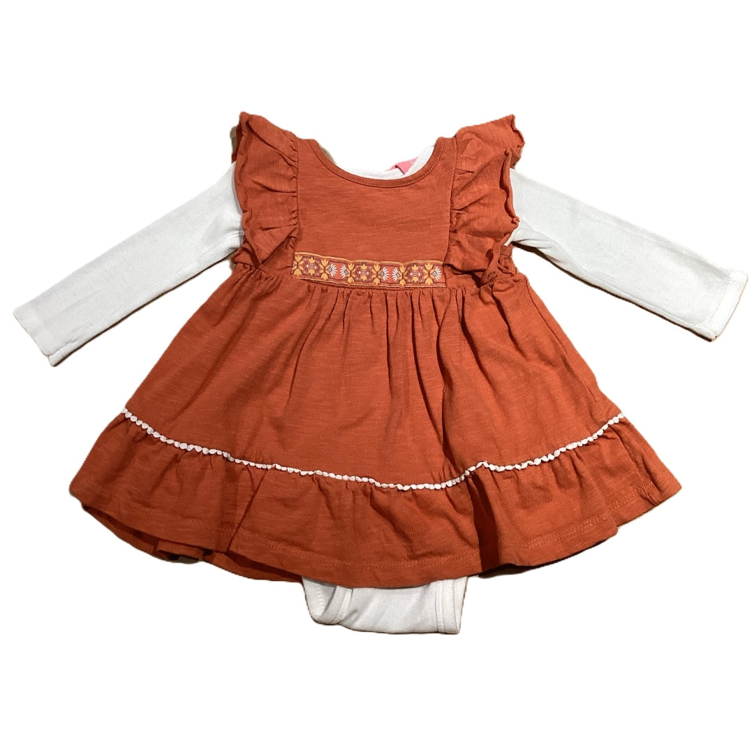9-12 Girls Isaac Mizrahi Dress, Carter's Long Sleeve Onesie