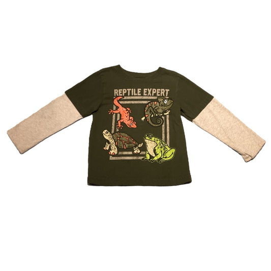 3T Boys Garanimals Layered Olive Green Reptile Expert Long Sleeve