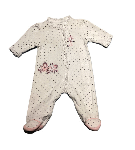 0-3 Girls Little Me Ruffled Polka Dot Sleeper