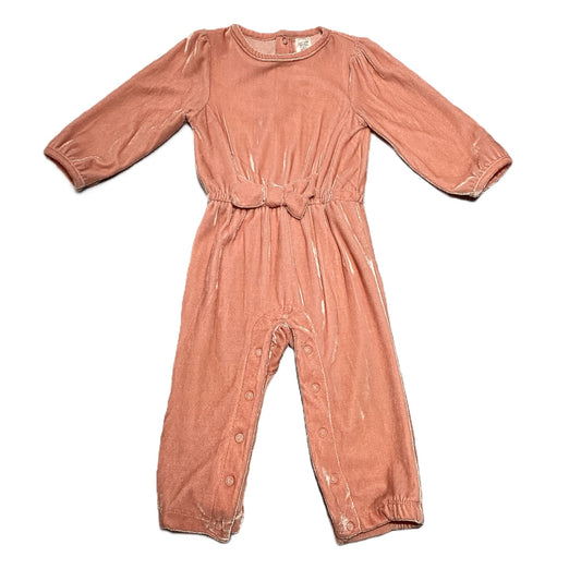 9-12 Girls Just One You Pink Crushed "Velvet" One Piece