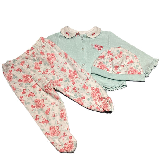 6-9 Girls Little Me 3-Piece Mint/Pink Matched Set