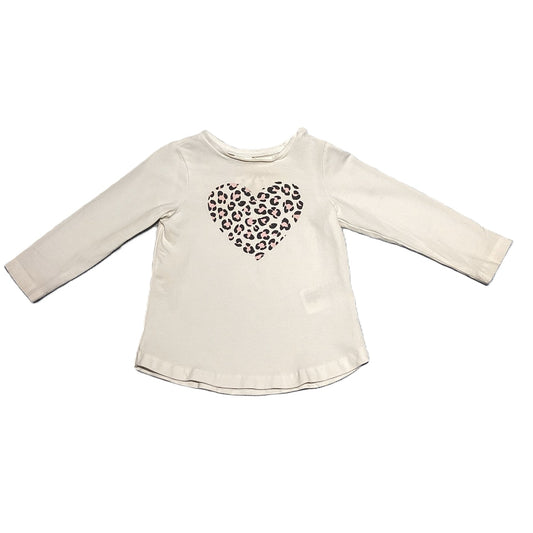6-9 Girls H&M Animal Print Heart Long Sleeve Shirt