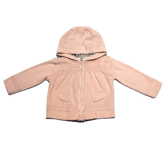 9-12 Girls Carter's Dusty Pink Front Zip Hooded Sweatshirt w/Heart Pockets