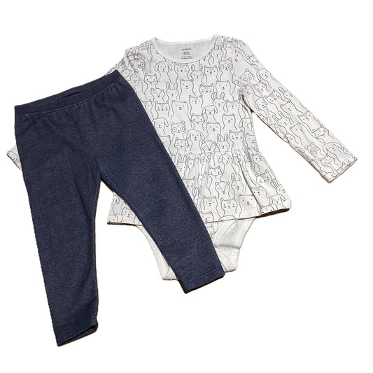 18-24 Girls Carter's Animal Outline Onesie with Skirt, Baby Gap Jeggings