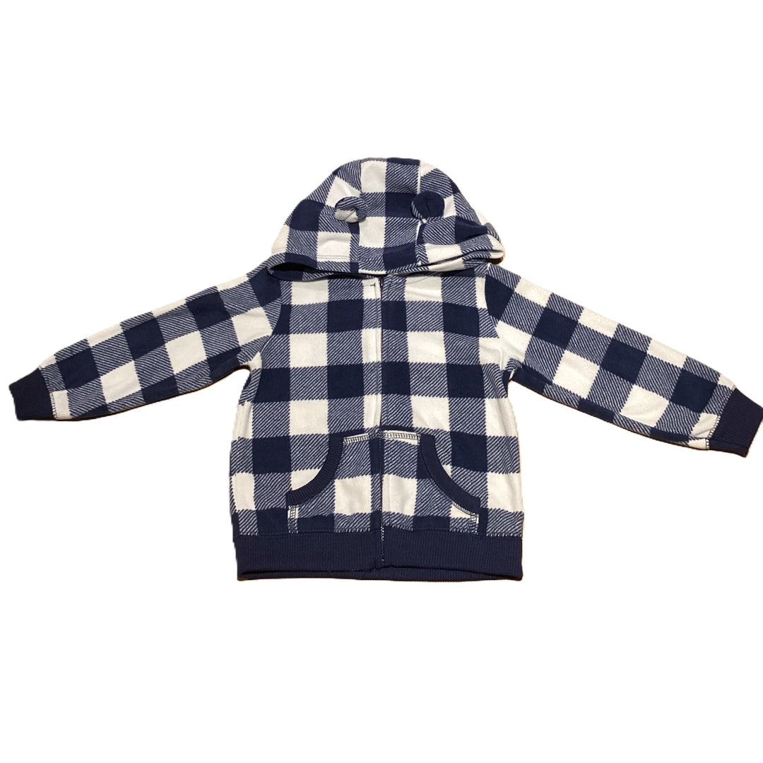 18-24 Boys Carter's Blue/White Fleece Zip Sweatshirt w/Ears