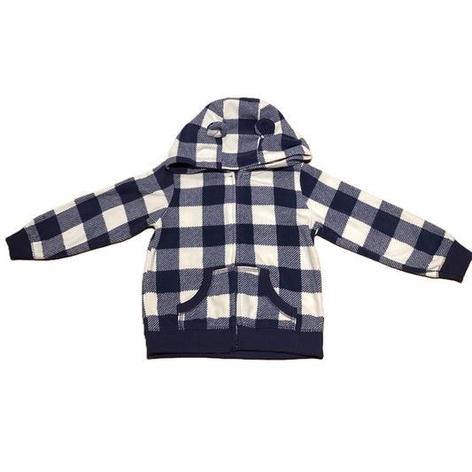 18-24 Boys Carter's Blue/White Fleece Zip Sweatshirt w/Ears