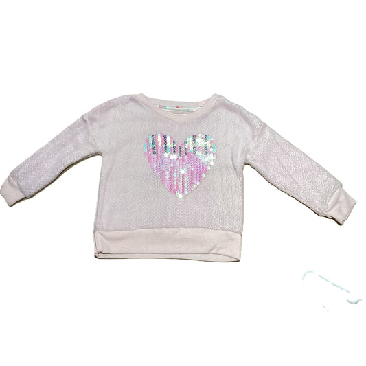 2T Girls Colette Lilly NWT White Crewneck Sweatshirt w/Sequin Heart