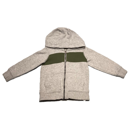 3T Boys Carter's Zip Front Gray/Green Striped Sweatshirt