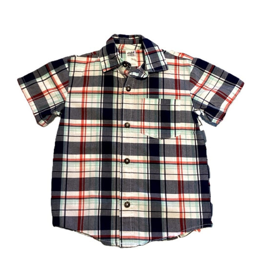 2T Boys Child of Mine Red and Blue Dress Shirt