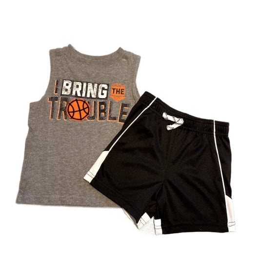2T Boys Jumping Beans I Bring the Trouble Tank Top, Jumping Beans Active Shorts