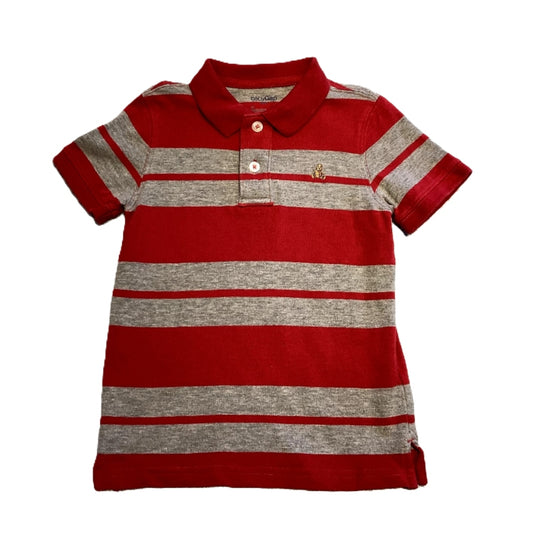 2T Boys Baby Gap Red and Gray Striped Polo