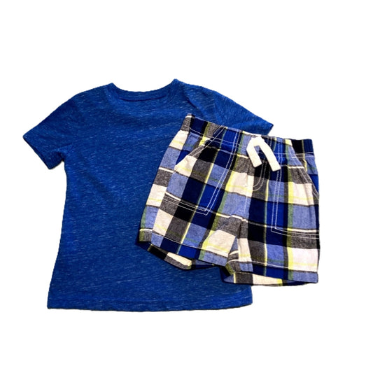 2T Boys Jumping Beans Blue Tshirt, Jumping Beans Blue and Yellow Striped Shorts
