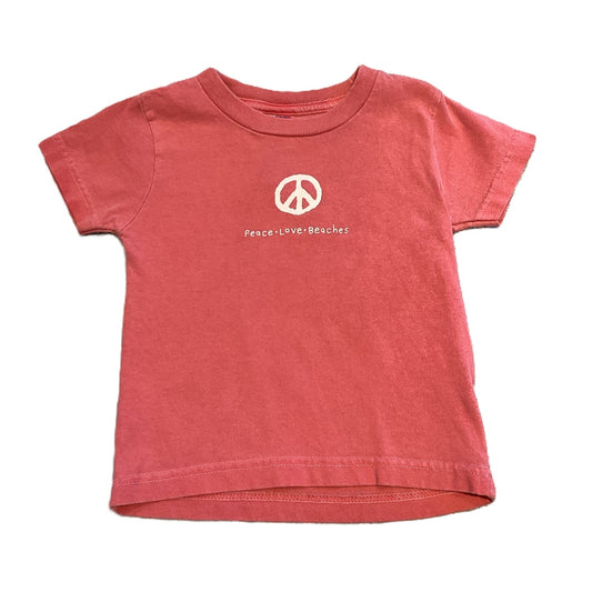 18-24 Girls Peace, Love and Beaches Pink T-Shirt