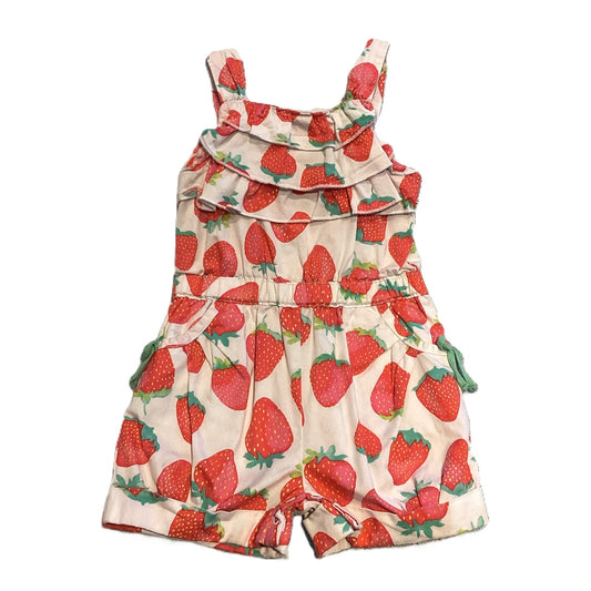 18-24 Girls First Impressions Strawberry Ruffled Romper