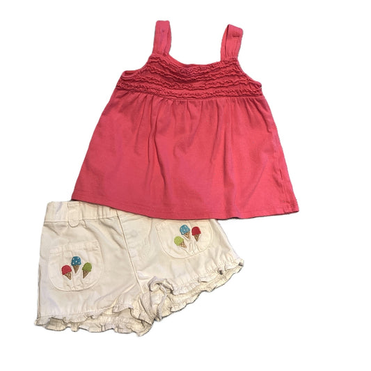 18-24 Girls Jumping Beans Pink Tank Top, White Gymboree Denim Shorts