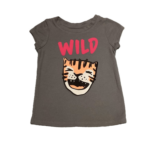 9-12 Girls Cat & Jack Dark Gray w/Tiger Wild Tshirt