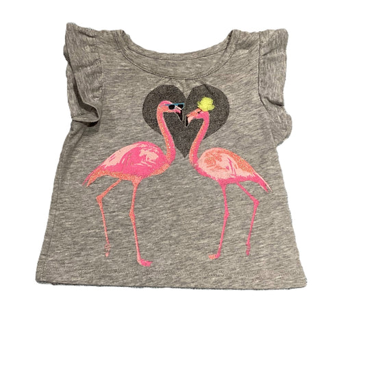 9-12 Girls Circo Gray Flamingo Love Tank