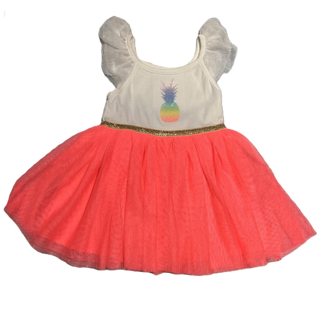 9-12 Girls Cat & Jack White/Hot Pink Tulle Pineapple Dress
