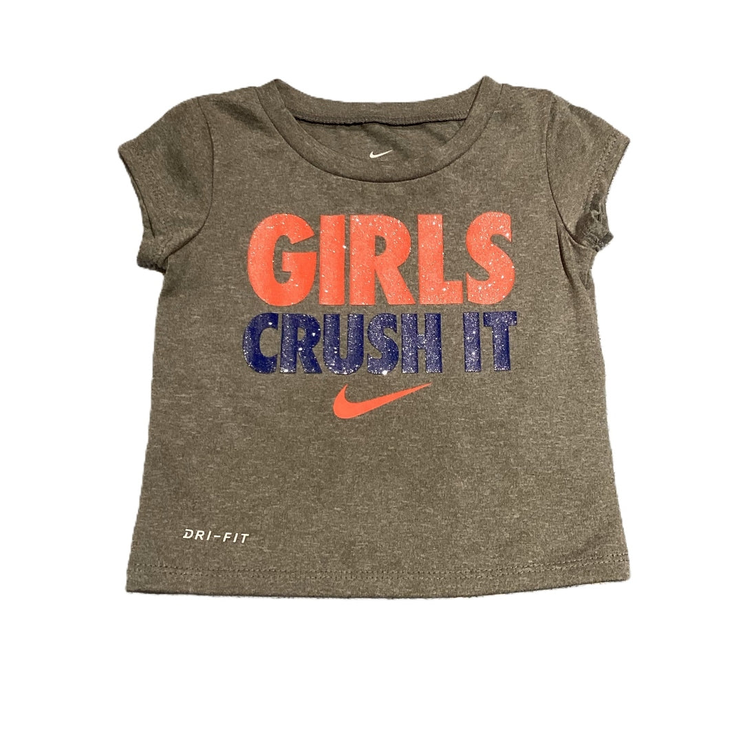 9-12 Girls Nike Gray Girls Crush It Tshirt