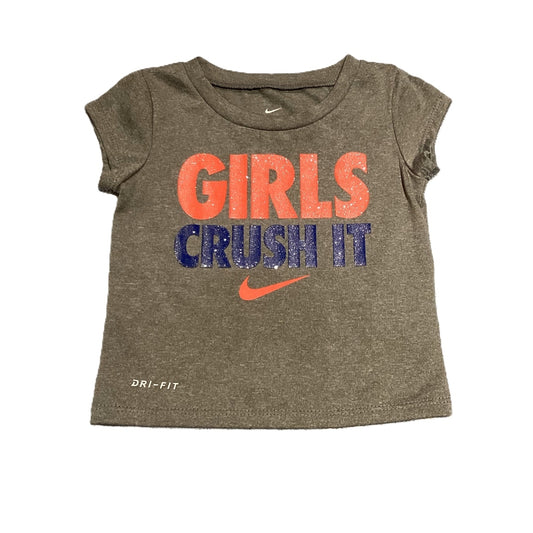 9-12 Girls Nike Gray Girls Crush It Tshirt