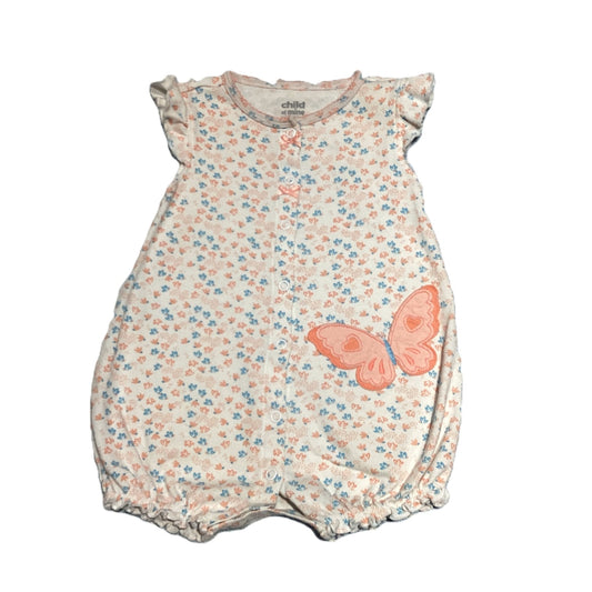 9-12 Girls Child of Mine White/Pastel Pink & Blue Bubble