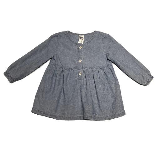 9-12 Girls Carter's Chambray Long Sleeve Shirt w/Buttons