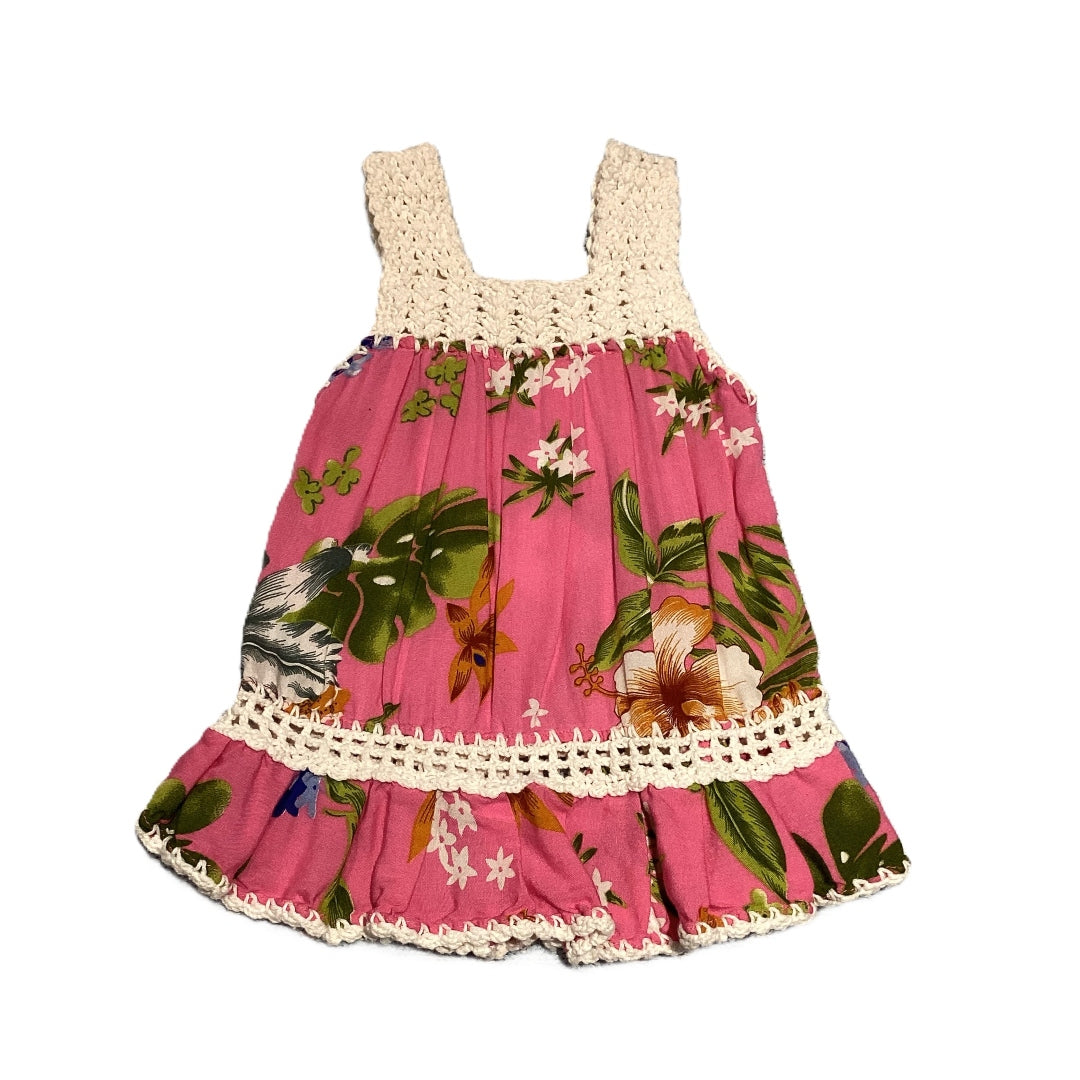 9-12 Girls Surf and Sea w/Hot Pink Tropical Floral Dress