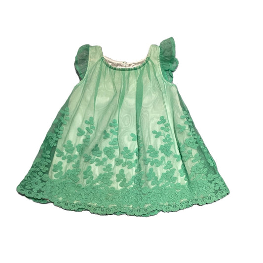 9-12 Girls Cherokee Lime Green Gauzy Dress