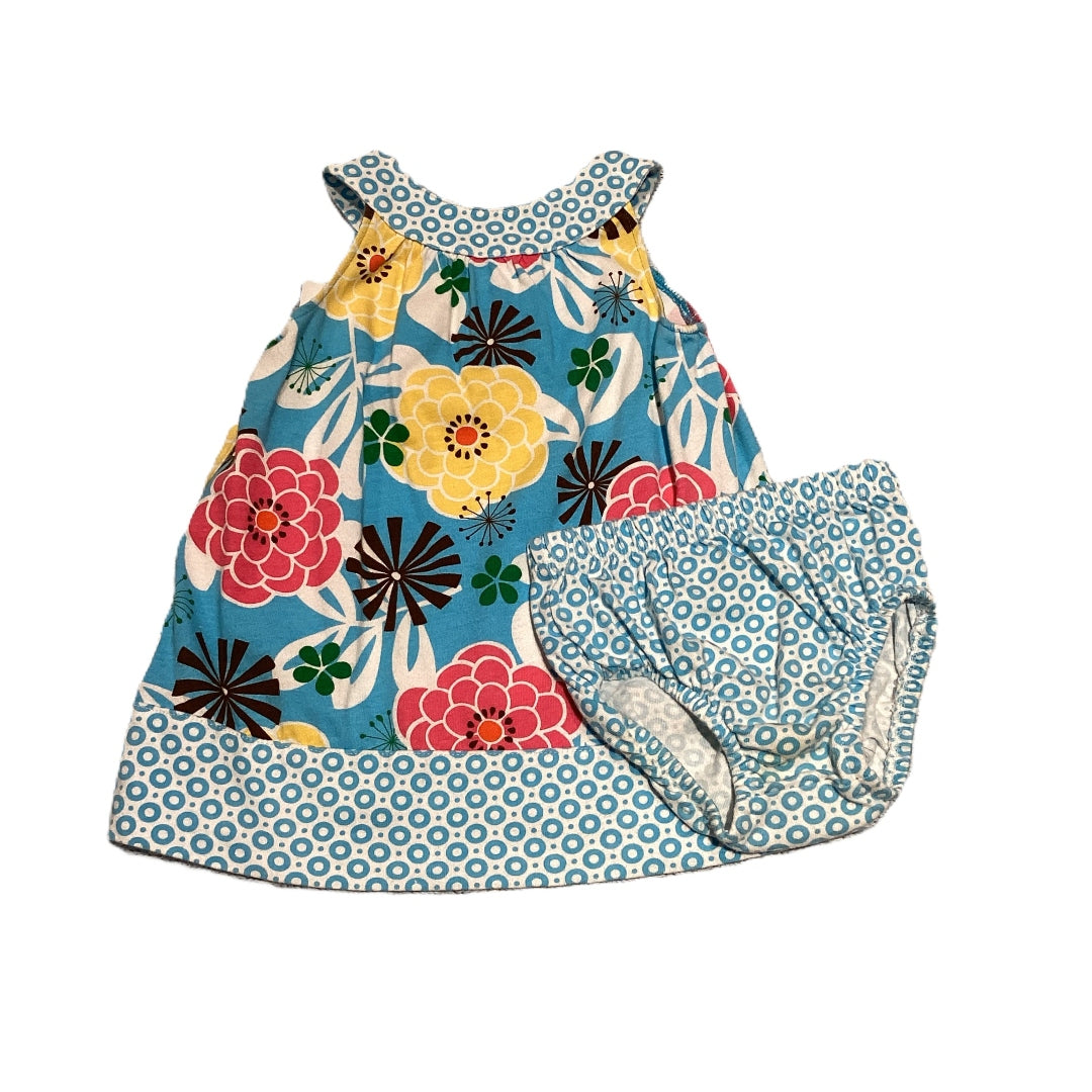 9-12 Girls Carter's Blue Tropical Dress w/Bloomers