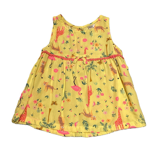 9-12 Girls Carter's Neon Yellow Jungle Theme Shirt