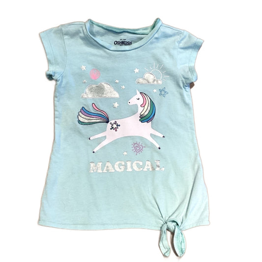 2T Girls OshKosh Teal Unicorn Magical Tshirt