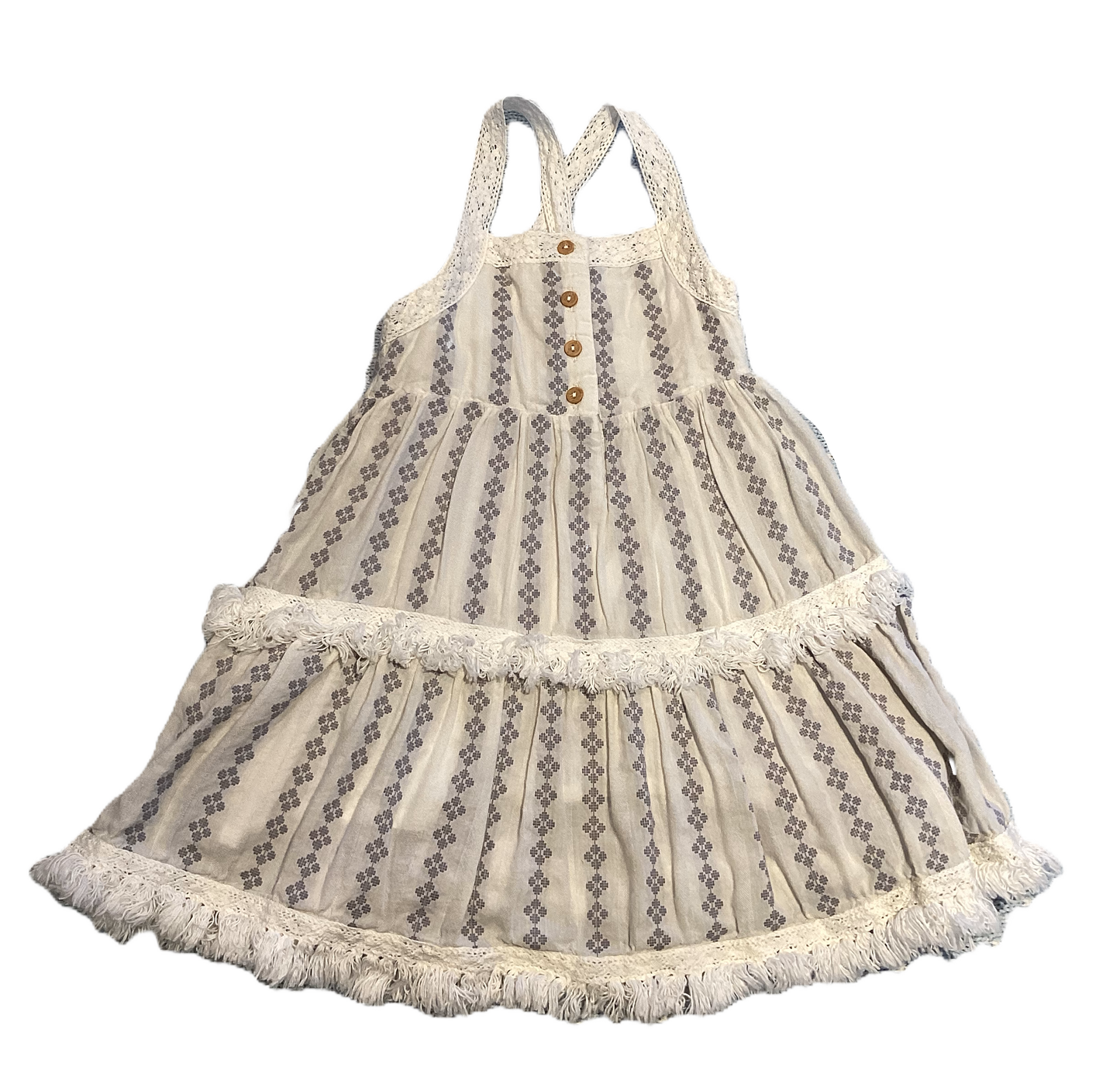 2T Girls Joie White Lace and Fringe Sundress
