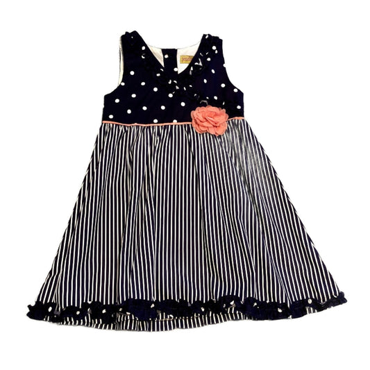 2T Girls Penelope Mack Navy Blue and Pink Formal Dress