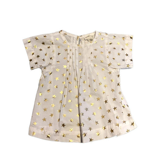 2T Girls Crewcuts White and Gold Starred Blouse