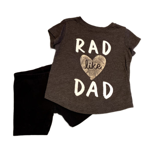 2T Girls Old Navy Rad like Dad Tshirt, Okie Dokie Spandex Shorts