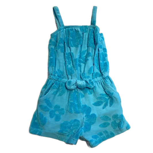 2T Girls Cat & Jack Teal Terry Cloth Romper